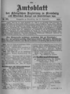 Amtsblatt der K&ouml;niglichen Preussischen Regierung zu Bromberg. 1918.09.21 No.38