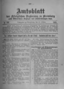 Amtsblatt der K&ouml;niglichen Preussischen Regierung zu Bromberg. 1918.10.26 No.43