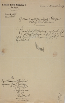 List do Ludwika Mycielskiego 17.11.1899
