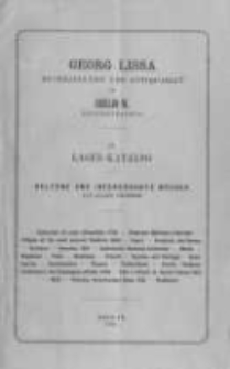Georg Lissa Buchhandlung und Antiquariat in Berlin. 13 Lager Katalog. 1893