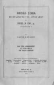 Georg Lissa Buchhandlung und Antiquariat in Berlin. 38 Lager Katalog. 1904