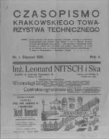 Czasopismo Krakowskiego Towarzystwa Technicznego. 1918 R.2 nr1