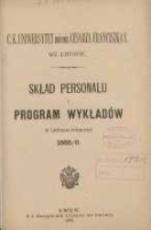 Skład personelu i program wykładów w letniem półroczu 1885/1886. C.K. Uniwersytet imienia Cesarza Franciszka I