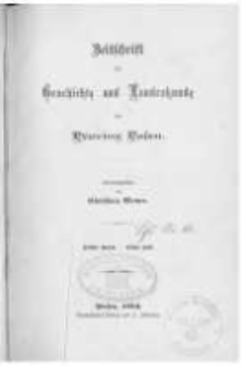 Zeitschrift für Geschichte und Landeskunde der Provinz Posen. 1884 Bd.3 Heft 1