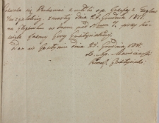 Pozwolenie na pogrzeb Józefy z Foglów Niezgalskiej 25.12.1811