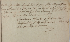 Prośba o pochówek dla Stanisława Mycielskiego 06.02.1813