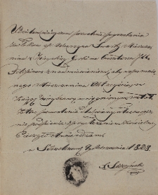 Pozwolenie na poch&oacute;wek Wawrzyna Swarta 09.09.1828