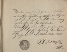 Pozwolenie na pochówek Konstancji Łąckiej 18.03.1828