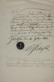 Pozwolenie na zawarcie związku małżeńskiego na Świętej Górze 10.05.1831