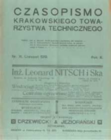 Czasopismo Krakowskiego Towarzystwa Technicznego. 1919 R.3 nr11
