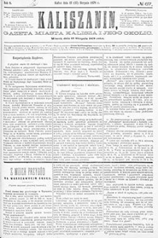 Kaliszanin: gazeta miasta Kalisza i jego okolic 1878.08.27 Nr67
