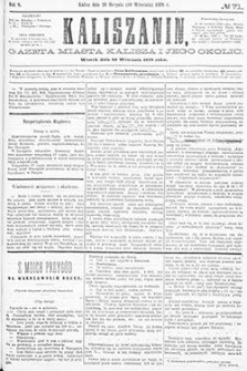 Kaliszanin: gazeta miasta Kalisza i jego okolic 1878.09.10 Nr71