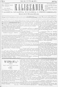 Kaliszanin: gazeta miasta Kalisza i jego okolic 1878.09.17 Nr73