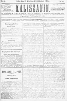 Kaliszanin: gazeta miasta Kalisza i jego okolic 1878.10.04 Nr78