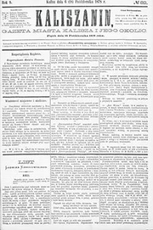 Kaliszanin: gazeta miasta Kalisza i jego okolic 1878.10.18 Nr82