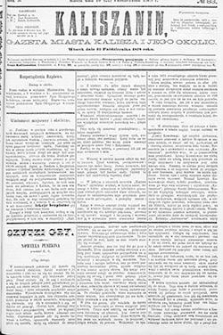 Kaliszanin: gazeta miasta Kalisza i jego okolic 1878.10.22 Nr83