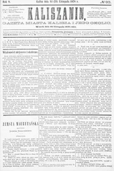 Kaliszanin: gazeta miasta Kalisza i jego okolic 1878.11.26 Nr93