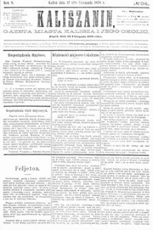 Kaliszanin: gazeta miasta Kalisza i jego okolic 1878.11.29 Nr94