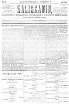 Kaliszanin: gazeta miasta Kalisza i jego okolic 1878.12.10 Nr97