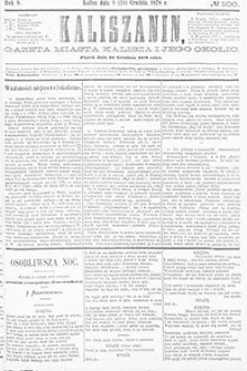 Kaliszanin: gazeta miasta Kalisza i jego okolic 1878.12.24 Nr101