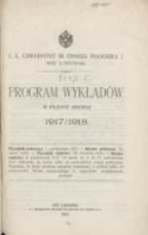 Program wykładów w półroczu zimowem 1917/1918 C.K. Uniwersytet imienia Cesarza Franciszka I we Lwowie