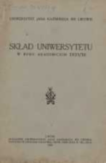 Skład uniwersytetu w roku akademickim 1935/1936. Uniwersytet Jana Kazimierza we Lwowie