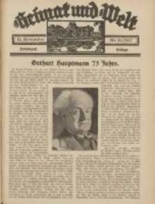 Heimat und Welt: Heimatpost: Beilage 1937.11.13 Nr46