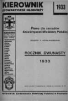 Kierownik Stowarzyszeń Młodzieży. 1933 R.12 nr12