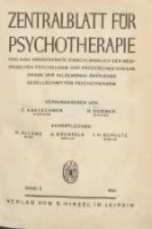 Zentralblatt f&uuml;r Psychotherapie: und ihre Grenzgebiete einschliesslich der medizinischen Psychologie und psychischen Hygiene: Organ der Allgemeinen &Auml;rztlichen G eesellschaft f&uuml;r Psychotherapie 1930 Bd.3