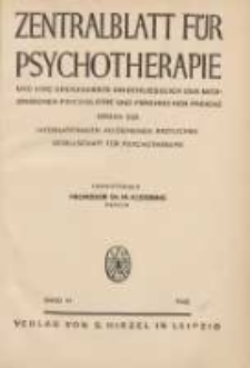 Zentralblatt f&uuml;r Psychotherapie: und ihre Grenzgebiete einschliesslich der medizinischen Psychologie und psychischen Hygiene: Organ der Allgemeinen &Auml;rztlichen G eesellschaft f&uuml;r Psychotherapie 1942 Bd.14