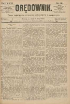 Orędownik: pismo poświęcone sprawom politycznym i spółecznym 1888.02.16 R.18 Nr38
