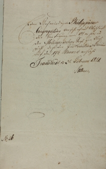 Pismo do Kongregacji św. Filipa Neri oraz Józefa i Franciszka Mycielskich 15.01.1821