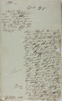 Rapport Kongregacyi Xsięży Filipin&oacute;w pod Gostyniem o stanie sprawy Molinarego z Wrocławia na przeciw dziedzic&oacute;w Jana Nepomucena Mycielskiego 21.11.1821