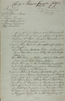 Dokument Molinarego dotyczący sporu o dobra Drzenczewa 25.11.1822