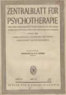 Zentralblatt f&uuml;r Psychotherapie: und ihre Grenzgebiete einschliesslich der medizinischen Psychologie und psychischen Hygiene: Organ der Allgemeinen &Auml;rztlichen G eesellschaft f&uuml;r Psychotherapie 1943 Bd.15 Heft1/2