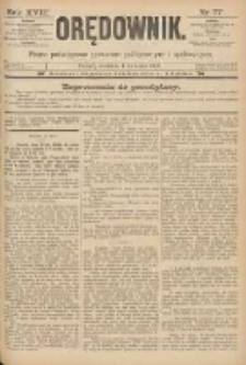 Orędownik: pismo poświęcone sprawom politycznym i spółecznym 1888.04.01 R.18 Nr77
