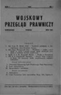 Wojskowy Przegląd Prawniczy: miesięcznik wydawany przez Departament Sprawiedliwości M. S. Wojsk. oraz Sekcję Prawniczą Towarzystwa Wiedzy Wojskowej. 1928 R.1 nr1