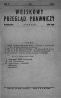 Wojskowy Przegląd Prawniczy: miesięcznik wydawany przez Departament Sprawiedliwości M. S. Wojsk. oraz Sekcję Prawniczą Towarzystwa Wiedzy Wojskowej. 1929 R.2 nr1