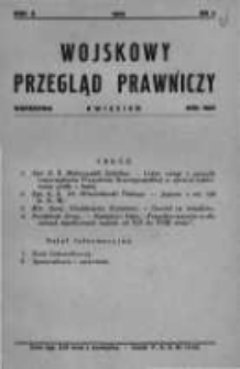 Wojskowy Przegląd Prawniczy: miesięcznik wydawany przez Departament Sprawiedliwości M. S. Wojsk. oraz Sekcję Prawniczą Towarzystwa Wiedzy Wojskowej. 1929 R.2 nr4