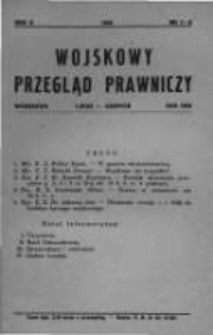 Wojskowy Przegląd Prawniczy: miesięcznik wydawany przez Departament Sprawiedliwości M. S. Wojsk. oraz Sekcję Prawniczą Towarzystwa Wiedzy Wojskowej. 1929 R.2 nr7-8
