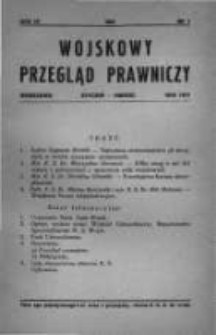 Wojskowy Przegląd Prawniczy: kwartalnik wydawany przez Departament Sprawiedliwości M. S. Wojsk. oraz Sekcję Prawniczą Towarzystwa Wiedzy Wojskowej. 1931 R.4 nr1