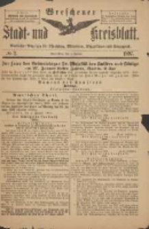 Wreschener Stadt und Kreisblatt: amtlicher Anzeiger f&uuml;r Wreschen, Miloslaw, Strzalkowo und Umgegend 1897.01.09 Nr2