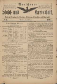 Wreschener Stadt und Kreisblatt: amtlicher Anzeiger f&uuml;r Wreschen, Miloslaw, Strzalkowo und Umgegend 1897.02.03 Nr9