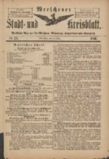 Wreschener Stadt und Kreisblatt: amtlicher Anzeiger f&uuml;r Wreschen, Miloslaw, Strzalkowo und Umgegend 1897.03.24 Nr23