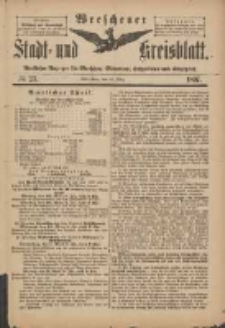 Wreschener Stadt und Kreisblatt: amtlicher Anzeiger für Wreschen, Miloslaw, Strzalkowo und Umgegend 1897.03.24 Nr23