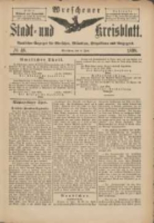 Wreschener Stadt und Kreisblatt: amtlicher Anzeiger für Wreschen, Miloslaw, Strzalkowo und Umgegend 1898.06.08 Nr48