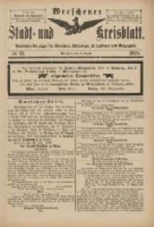 Wreschener Stadt und Kreisblatt: amtlicher Anzeiger für Wreschen, Miloslaw, Strzalkowo und Umgegend 1898.08.06 Nr65
