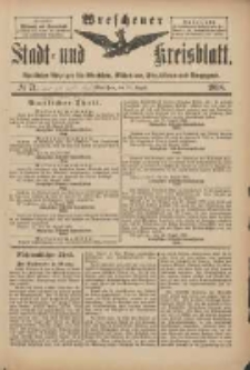 Wreschener Stadt und Kreisblatt: amtlicher Anzeiger für Wreschen, Miloslaw, Strzalkowo und Umgegend 1898.08.27 Nr71
