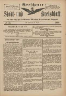 Wreschener Stadt und Kreisblatt: amtlicher Anzeiger f&uuml;r Wreschen, Miloslaw, Strzalkowo und Umgegend 1898.08.31 Nr72