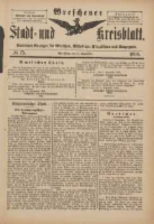 Wreschener Stadt und Kreisblatt: amtlicher Anzeiger für Wreschen, Miloslaw, Strzalkowo und Umgegend 1898.09.10 Nr75